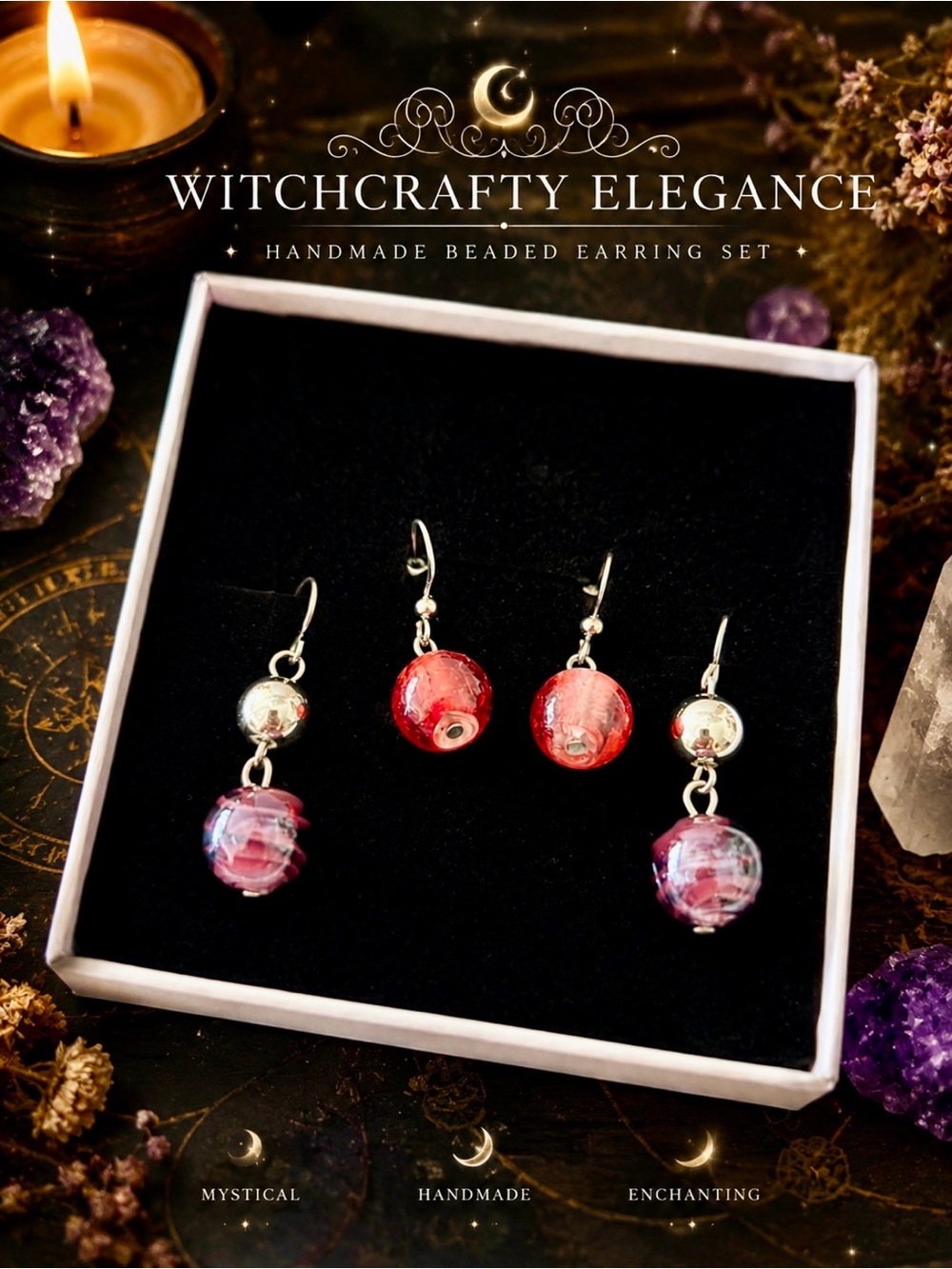 Handmade Beaded Earring Set